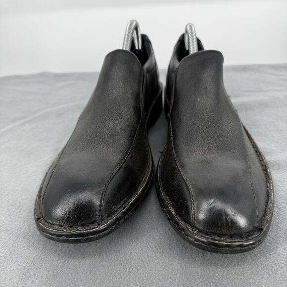 Born Omaha Distressed Black Brown Leather Slip On Loafers Men‎ 8.5 Casual
